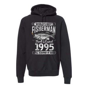 26 Years Old Fisherman Born In 1995 Fisherman 26th Birthday Premium Hoodie