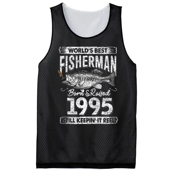 26 Years Old Fisherman Born In 1995 Fisherman 26th Birthday Mesh Reversible Basketball Jersey Tank