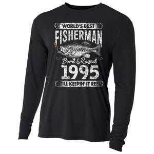 26 Years Old Fisherman Born In 1995 Fisherman 26th Birthday Cooling Performance Long Sleeve Crew