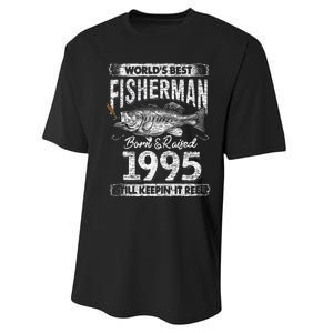 26 Years Old Fisherman Born In 1995 Fisherman 26th Birthday Performance Sprint T-Shirt