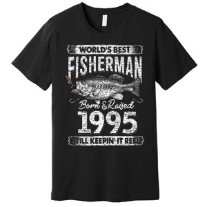 26 Years Old Fisherman Born In 1995 Fisherman 26th Birthday Premium T-Shirt