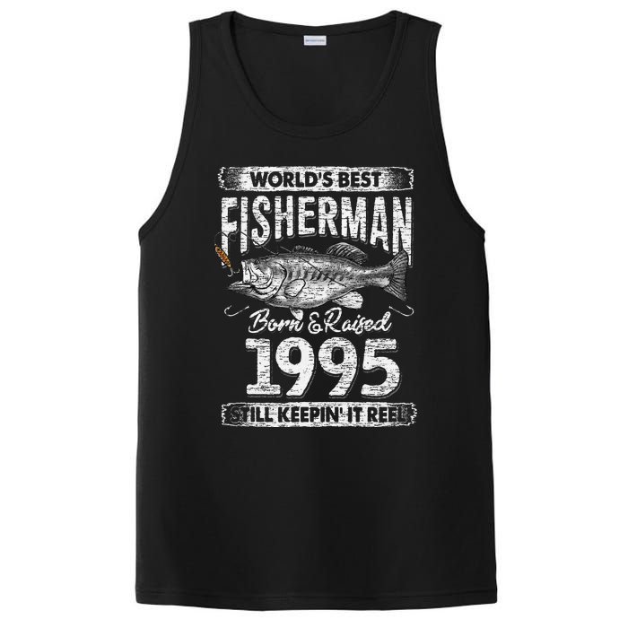 26 Years Old Fisherman Born In 1995 Fisherman 26th Birthday PosiCharge Competitor Tank