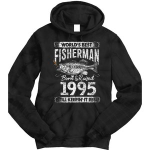 26 Years Old Fisherman Born In 1995 Fisherman 26th Birthday Tie Dye Hoodie