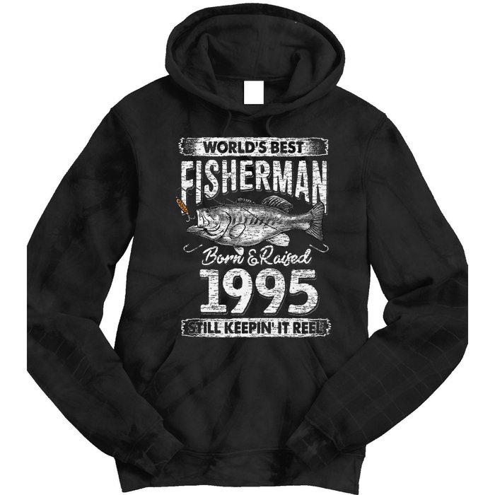 26 Years Old Fisherman Born In 1995 Fisherman 26th Birthday Tie Dye Hoodie