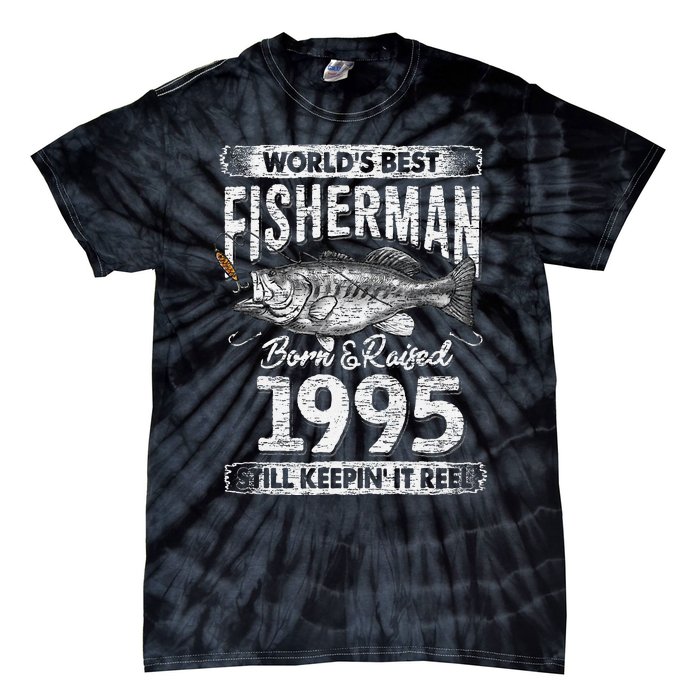 26 Years Old Fisherman Born In 1995 Fisherman 26th Birthday Tie-Dye T-Shirt