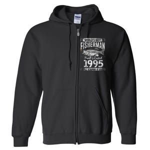 26 Years Old Fisherman Born In 1995 Fisherman 26th Birthday Full Zip Hoodie