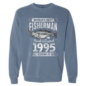 26 Years Old Fisherman Born In 1995 Fisherman 26th Birthday Garment-Dyed Sweatshirt