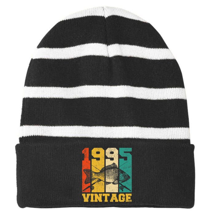 26 Years Old Gifts Vintage Retro 1940 26th Birthday Fishing Striped Beanie with Solid Band