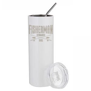 28 Year Old Fisherman Fishing 1995 28th Birthday Gift Stainless Steel Tumbler