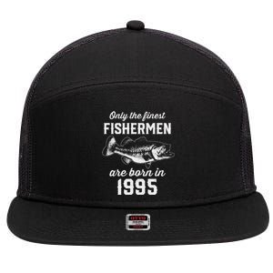 28 Year Old Fisherman Fishing 1995 28th Birthday 7 Panel Mesh Trucker Snapback Hat