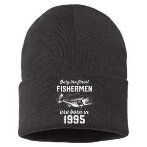 28 Year Old Fisherman Fishing 1995 28th Birthday Sustainable Knit Beanie