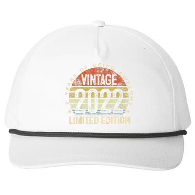 2 Year Old Gifts Vintage Limited Edition 2nd Birthday Snapback Five-Panel Rope Hat