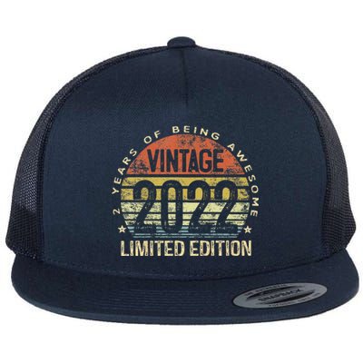 2 Year Old Gifts Vintage Limited Edition 2nd Birthday Flat Bill Trucker Hat