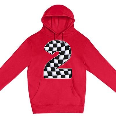 2 Year Old Pit Crew Boy Two Car Racing 2nd Birthday Race Car Premium Pullover Hoodie