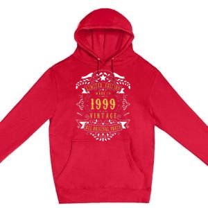 24 Years Old 24th Birthday Made Born in 1999 Boys Girls Premium Pullover Hoodie