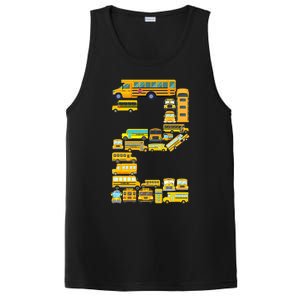 2 Year Old 2nd Birthday School Bus Theme Kids Party PosiCharge Competitor Tank