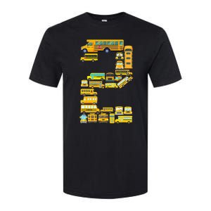 2 Year Old 2nd Birthday School Bus Theme Kids Party Softstyle CVC T-Shirt