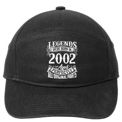 20 Years Old Vintage Legends Born In 2002 20th Birthday 7-Panel Snapback Hat