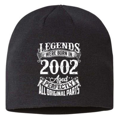 20 Years Old Vintage Legends Born In 2002 20th Birthday Sustainable Beanie