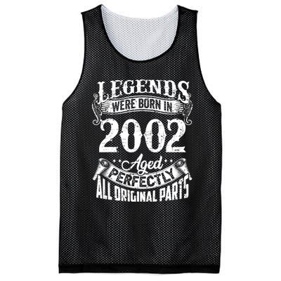 20 Years Old Vintage Legends Born In 2002 20th Birthday Mesh Reversible Basketball Jersey Tank