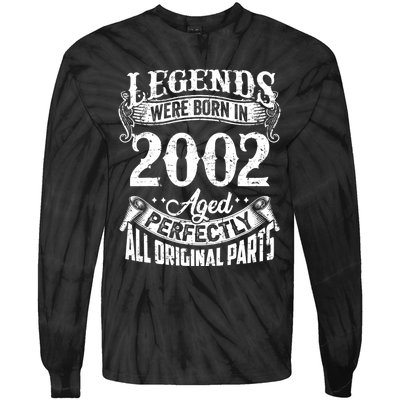 20 Years Old Vintage Legends Born In 2002 20th Birthday Tie-Dye Long Sleeve Shirt