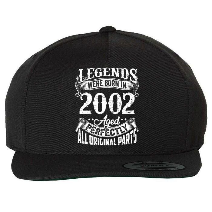 20 Years Old Vintage Legends Born In 2002 20th Birthday Wool Snapback Cap