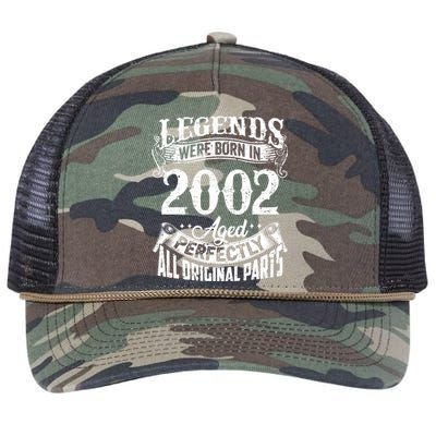 20 Years Old Vintage Legends Born In 2002 20th Birthday Retro Rope Trucker Hat Cap