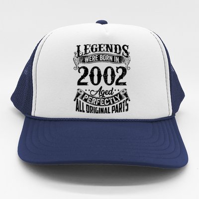 20 Years Old Vintage Legends Born In 2002 20th Birthday Trucker Hat