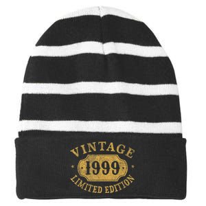 24 years old 24th Birthday Anniversary Best Limited 1999 Striped Beanie with Solid Band