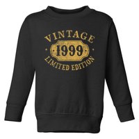 24 years old 24th Birthday Anniversary Best Limited 1999 Toddler Sweatshirt