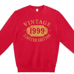 24 years old 24th Birthday Anniversary Best Limited 1999 Premium Crewneck Sweatshirt