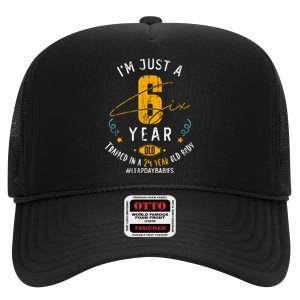 24 Years Old Leap Year Birthday 6 Funny Leap Day High Crown Mesh Back Trucker Hat