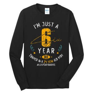 24 Years Old Leap Year Birthday 6 Funny Leap Day Tall Long Sleeve T-Shirt