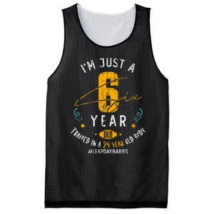 24 Years Old Leap Year Birthday 6 Funny Leap Day Mesh Reversible Basketball Jersey Tank