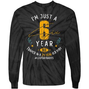 24 Years Old Leap Year Birthday 6 Funny Leap Day Tie-Dye Long Sleeve Shirt