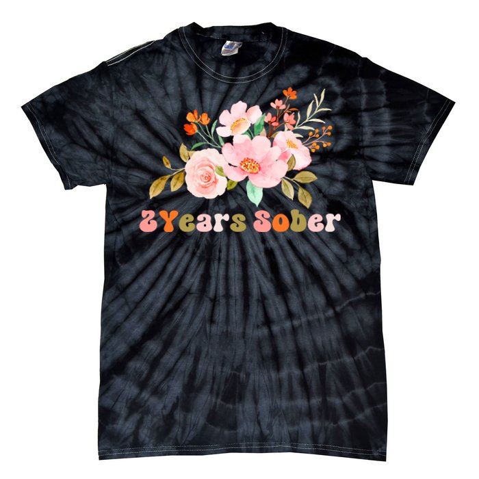 2 Years Sober Gift Sober Anniversary Gift Sobriety Gift Recovery Soberversary Tie-Dye T-Shirt