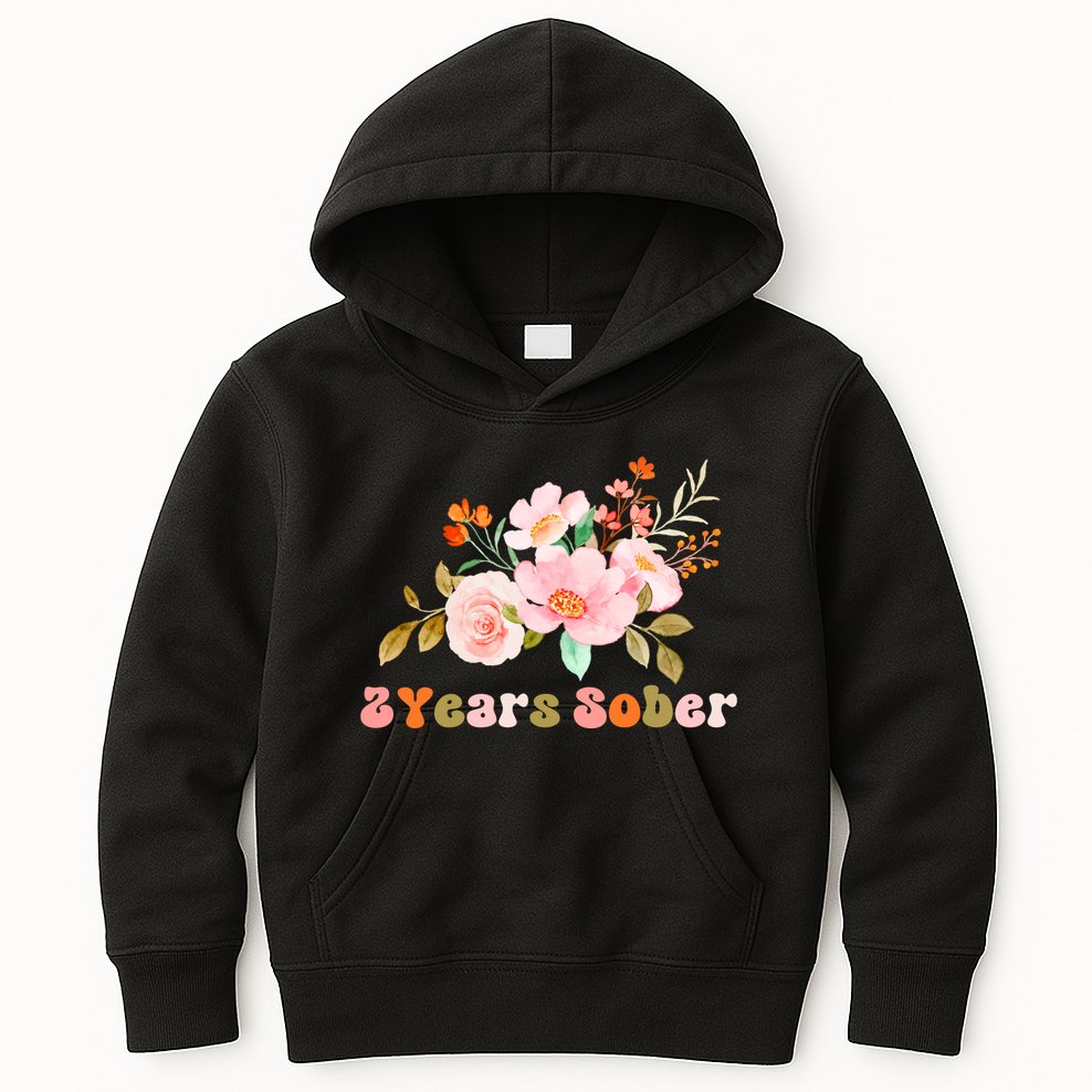 2 Years Sober Gift Sober Anniversary Gift Sobriety Gift Recovery Soberversary Kids Hoodie