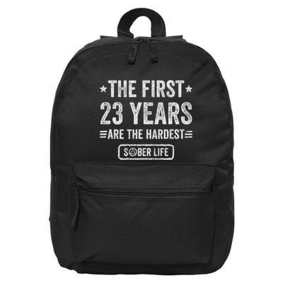 23 Years Sober 23rd Sobriety Anniversary 16 in Basic Backpack
