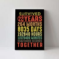 22 Years Wedding 22nd Marriage Anniversary Couple Matching Canvas