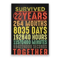 22 Years Wedding 22nd Marriage Anniversary Couple Matching Poster