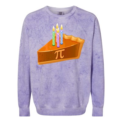 3.14 Happy Pi Day March 14 Birthday Slice Of Pie Colorblast Crewneck Sweatshirt