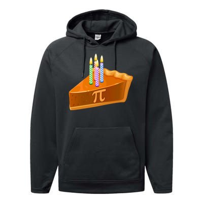 3.14 Happy Pi Day March 14 Birthday Slice Of Pie Performance Fleece Hoodie