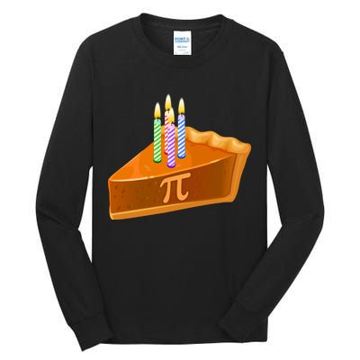 3.14 Happy Pi Day March 14 Birthday Slice Of Pie Tall Long Sleeve T-Shirt