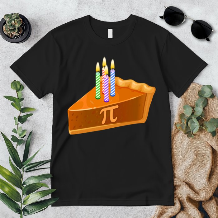 3.14 Happy Pi Day March 14 Birthday Slice Of Pie Premium T-Shirt