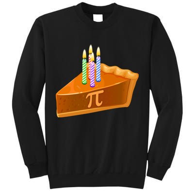 3.14 Happy Pi Day March 14 Birthday Slice Of Pie Tall Sweatshirt