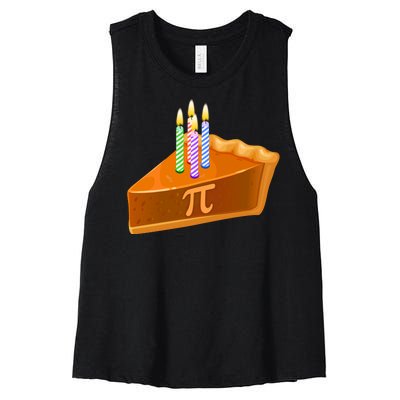 3.14 Happy Pi Day March 14 Birthday Slice Of Pie Women's Racerback Cropped Tank