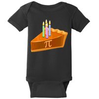 3.14 Happy Pi Day March 14 Birthday Slice Of Pie Baby Bodysuit