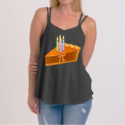 3.14 Happy Pi Day March 14 Birthday Slice Of Pie Women's Strappy Tank