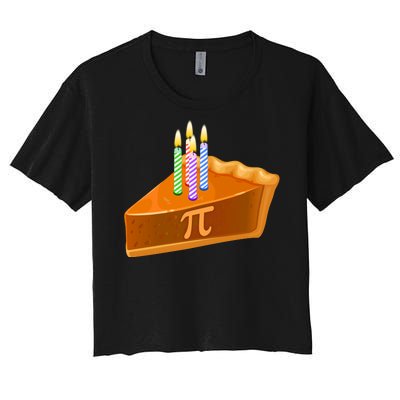 3.14 Happy Pi Day March 14 Birthday Slice Of Pie Women's Crop Top Tee