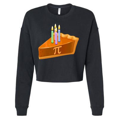 3.14 Happy Pi Day March 14 Birthday Slice Of Pie Cropped Pullover Crew